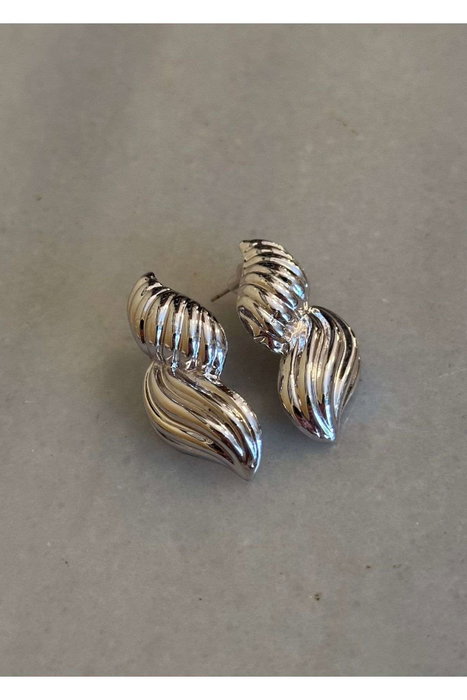 Heliophilia Silver KPEGMSA35166 Pendientes de Latón Plateado, Plateado, 4 cm